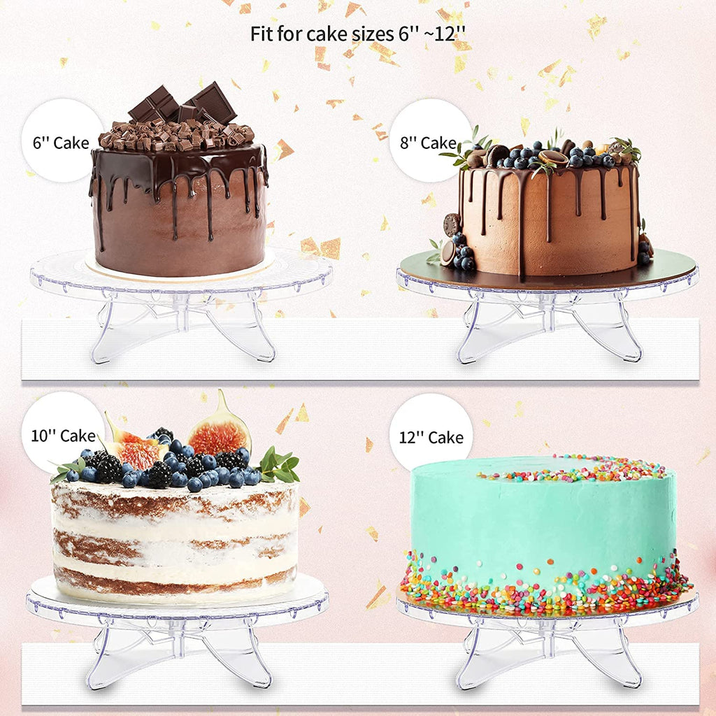 12inch Clear Round Cake Stand with String Lights