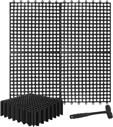 15 Pack Garage Floor Tiles, 12x12 Inch Interlocking Drainage Tiles