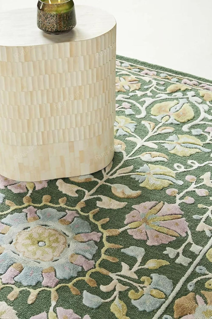 Hand Tufted Lava Design Area Rug, Luxury Floor Accent