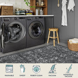 Margot Area Rugs 9x12 Living Room Soft Large Rugs for Bedroom, Boho Black Dining Room Rug, Distresse