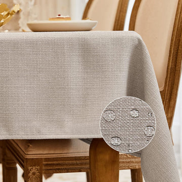 Rectangle Tablecloth Washable Wrinkle Resistant and Water Proof Table Cloth Decorative Linen Fabric 
