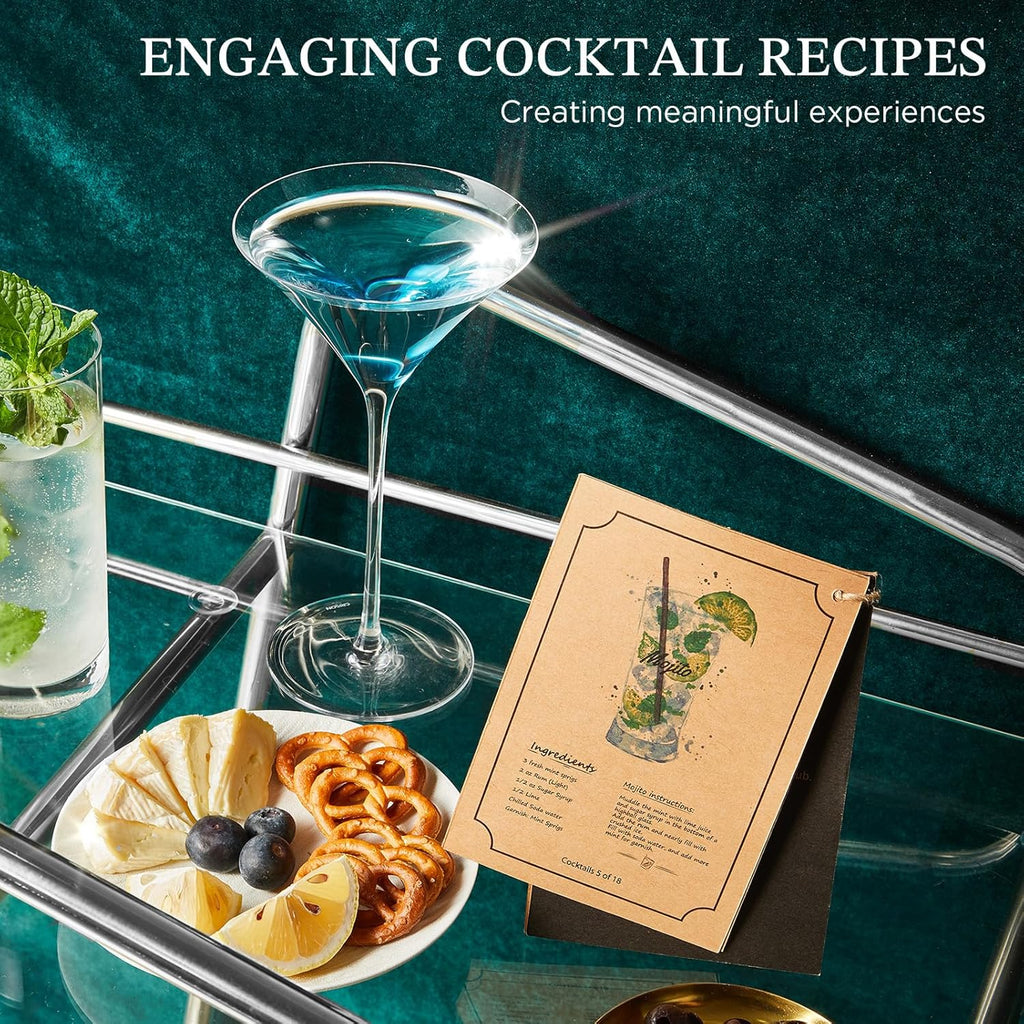 Cocktail Shaker Set with Stand | Mixology Bartender Kit Bar Set with Essential Bar Accessories Bar: Martini Shaker
