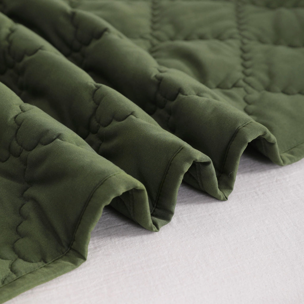 Down Alternative Toddler Comforter, Lightweight and Warm Solid Color Baby Crib Quilted Blanket, 39x47 inches, Olive