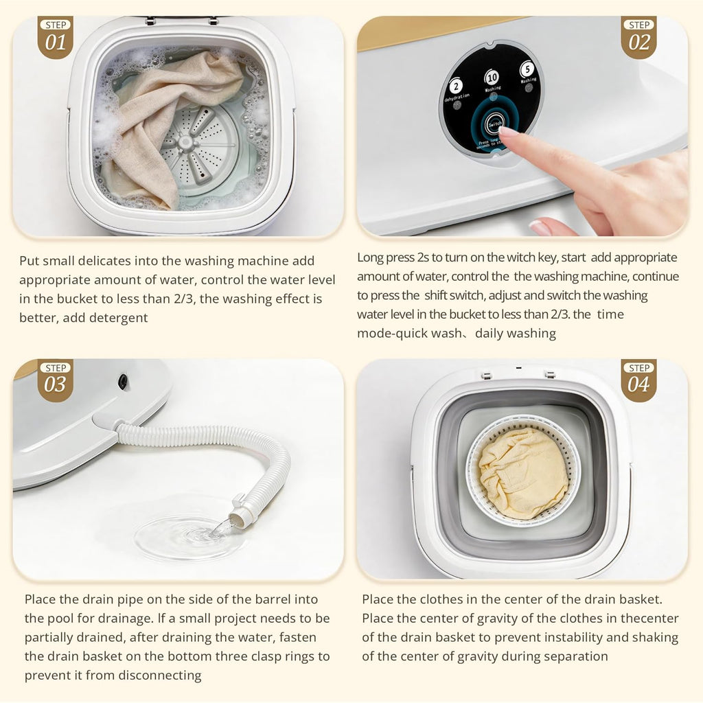 Portable Washing Machine, Mini Washer, 18L Upgraded with Spin Basket, Foldable Design Ideal for Apartment, portable