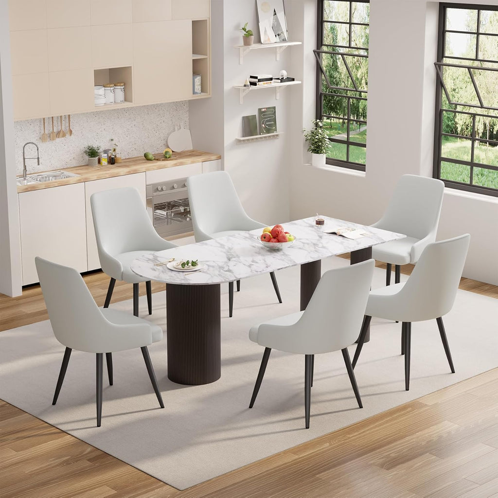 Modern Dining Chairs Set of 2, Spacious Dining Room Chairs with Thick Cushion