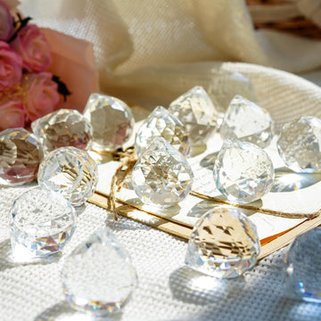 Crystal Prism 12PCS 1.2" Crystal Ball Prism K9 Glass Hanging Ornaments - Precision Faceted Cuts Brilliant Rainbow