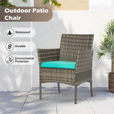 Patio Conversation Set 4 Pieces Outdoor Furniture Set Wicker with Rattan Chair Loveseats Coffee Table for Outdoor Indoor Garden Backyard Porch Poolside Balcony,Gray Wicker/Blue Cushions A106-B0BMP92X8B