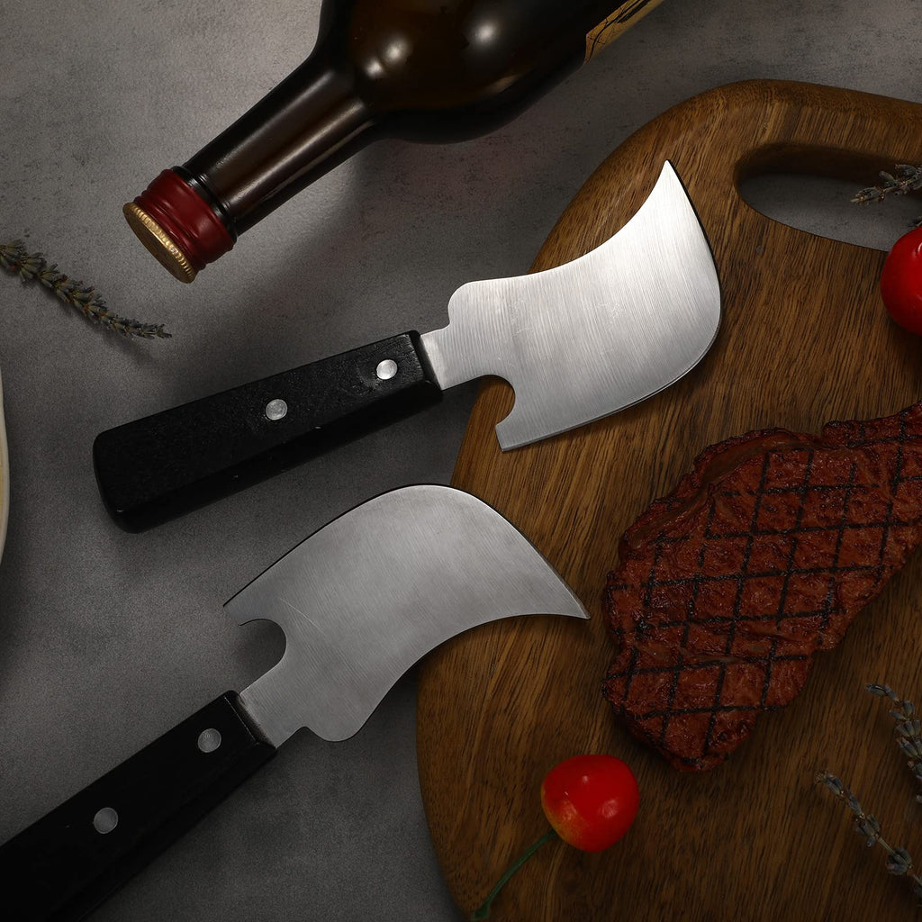 2 Pack Rocker Knives for Disabled Sharp Steak Knives One Handed Adaptive Equipment Gadget 8 x 3 Inch Easy Hold Curved