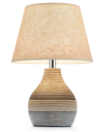 10" H Small Rechargeable Cordless Ceramic Table Lamp, Coastal