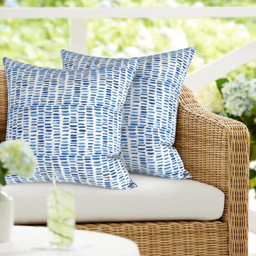 Pack of 2 Waterproof Outdoor Pillow with Inserts, 18x18 Square Patio Decorative Throw Pillow,Bench and Patio