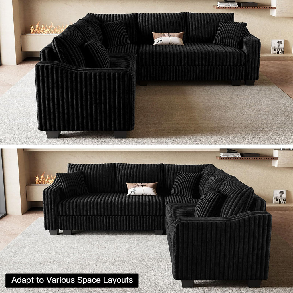 Convertible Sectional Couch with Chaise Corner Sectional Sofa L Shaped Couch Reversible Corner Upholstered Couches