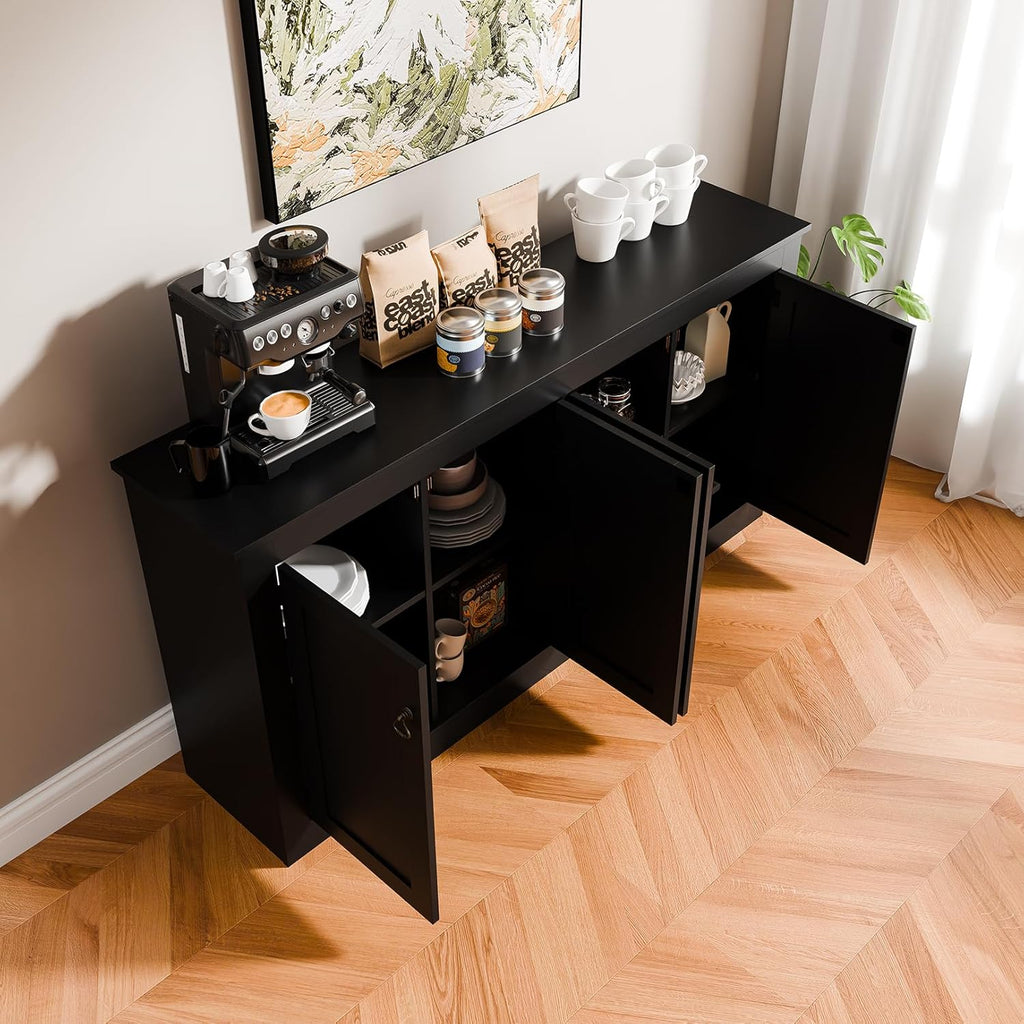 Buffet Cabinet with Storage - Kitchen Storage Cabinet Wood Console Table Coffee Bar Accent Cabinets for Living Room