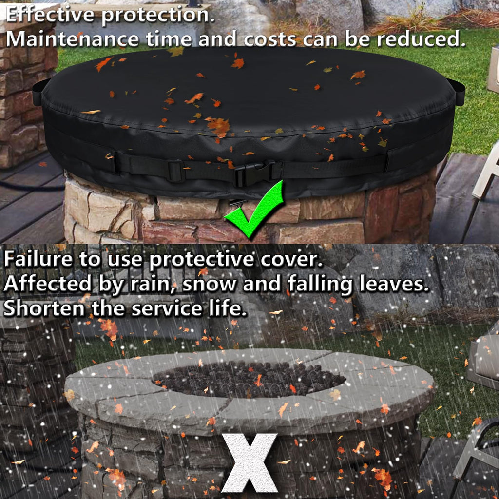 Round Fire Pit Cover for In-Ground Fire Pit 70-74 Inch