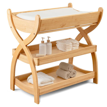 Baby Changing Table - Baby Change Table, Natural Wood