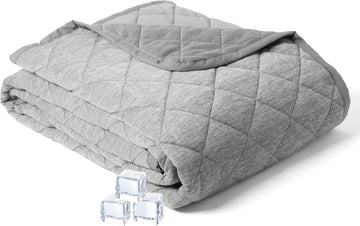 Cooling Blanket Queen Size - Cooling Down Alternative Blanket for Hot Sleepers, Reversible Cool Touch Fiber, Quilted