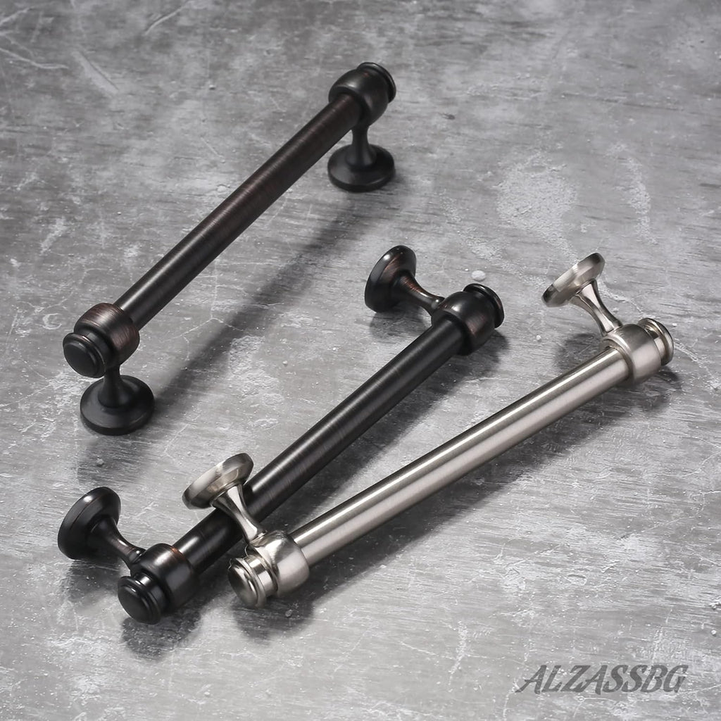 10 Pack Oil Rubbed Bronze Cabinet Pulls, 5 Inch(128mm) Hole Centers Cabinet Handles Kitchen Hardware Straight Bar for