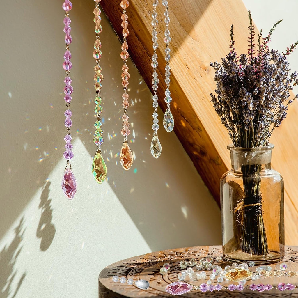 K9 Crystal Pendants Teardrop Beads, 6 Pack 38mm Chandelier Prisms Parts Hanging Beads DIY Lamp for Arts Crafts