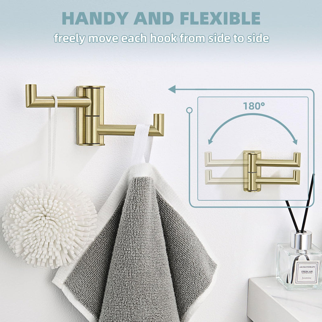 Towel Hook Brushed Gold, Swivel Coat Robe Hook
