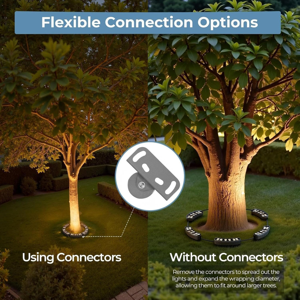 Outdoor Ring Tree Lights, 72W LED Landscape Uplighting for Trees, 3000K Warm White, Low Voltage IP65 Waterproof