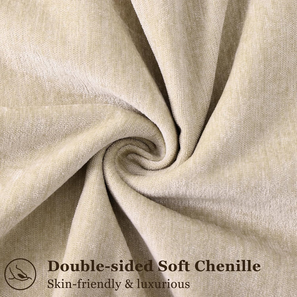 Summer Couch Throw Pillow Covers 18x18 Set of 2, Decorative Soft Velvet Modern Cozy Chenille Pillow Cases with