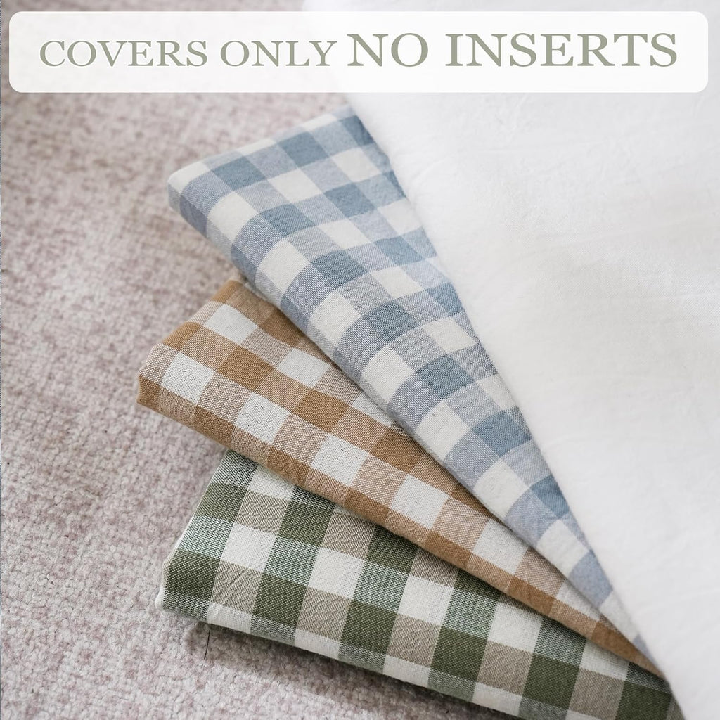 Vintage Off White Ruffle Euro Shams Shabby Farmhouse Pillow Cover 100% Washed Cotton Pillowcases Set of 2-26"x26" White