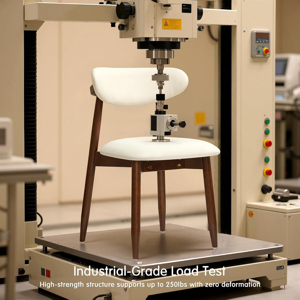 Dining Chairs Set of 4, Upholstered Wooden Dining Room Chairs, Mid Century Modern Fabric Kitchen Chair with Ergonomic