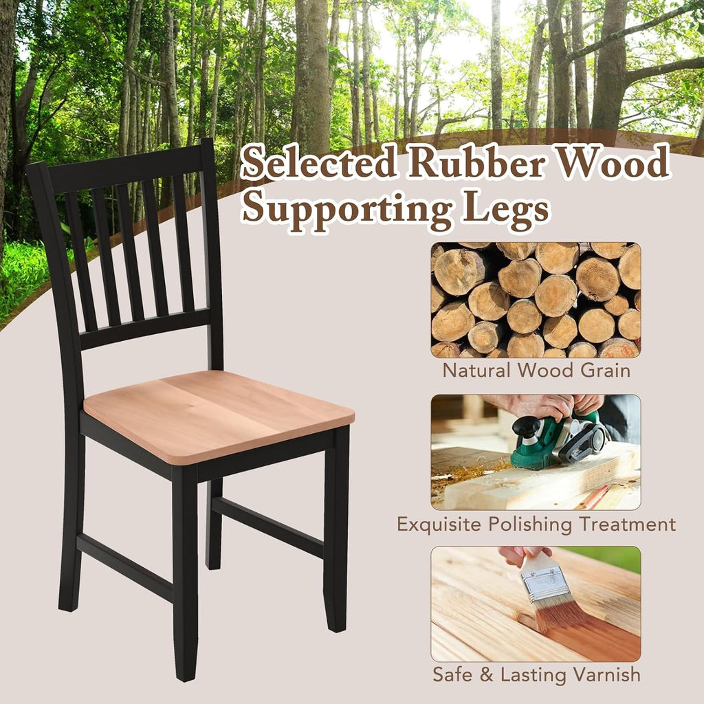 Dining Chairs Set of 4, Mid Century Modern Dining Room Chairs with Solid Rubber Wood Legs and Curved Backrest