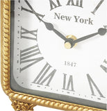 Deco 79 Metal Scroll Decorative Clock Antique Style Mantel Clock, Tabletop Clock 6" x 3" x 8", Gold