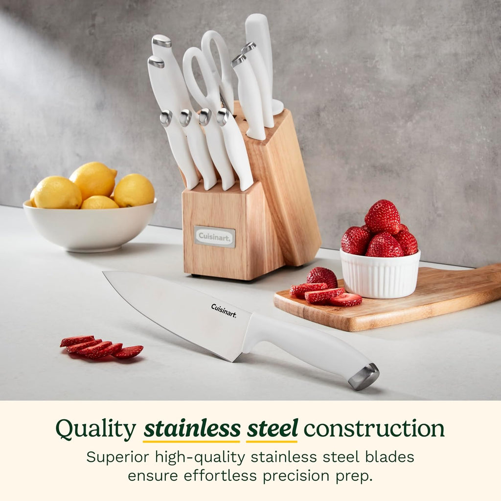 Block Knife Set, 12pc Cutlery Knife Set with Steel Blades for Precise Cutting, Lightweight, Stainless Steel, Durable
