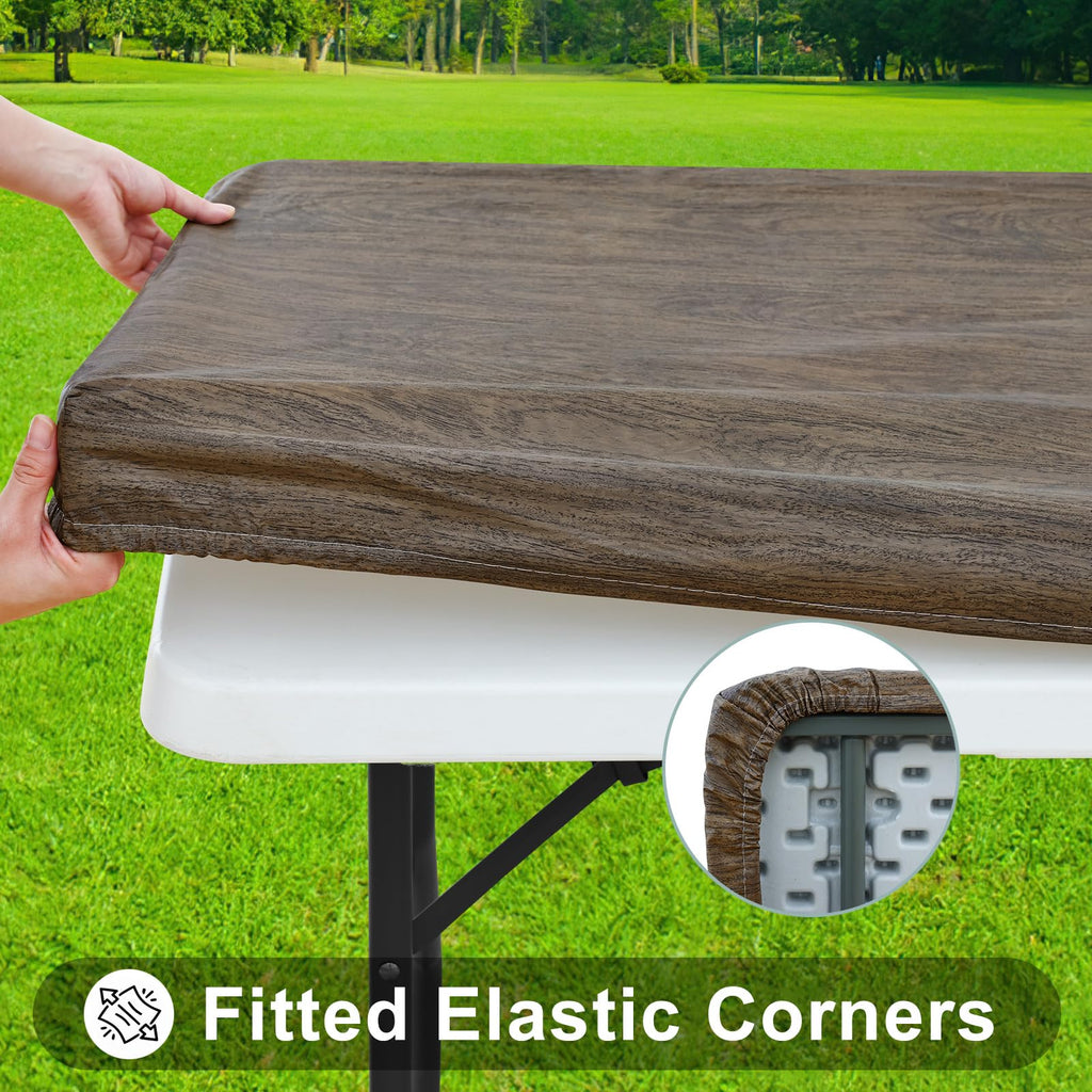 Fall Rectangle Table Cloth, Plastic Table Cover for 6FT Tables
