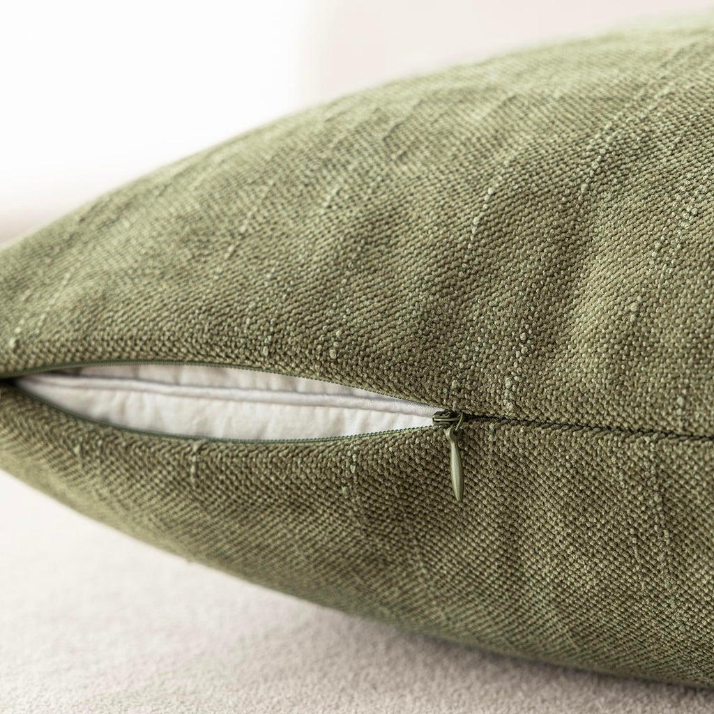 Solid Textured Chenille Throw Pillow Covers 20x20, Sage Green