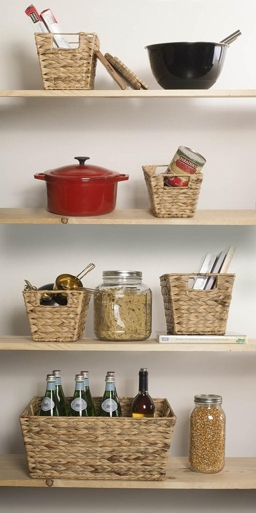 Hyacinth Collection Storage Baskets, Large Set, Assorted Sizes, Natural, 5 Piece