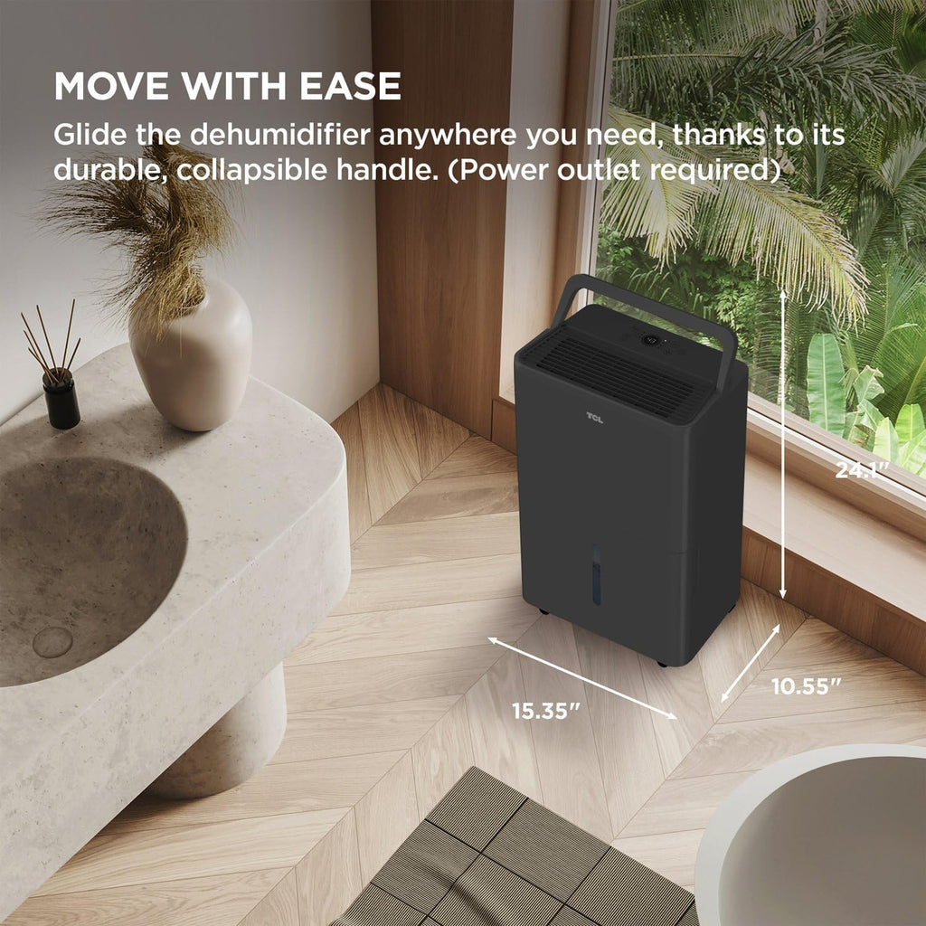 50-Pint Capacity Quiet, Energy Efficient Portable Smart Dehumidifier with Pump, Bucket or Continuous Drain
