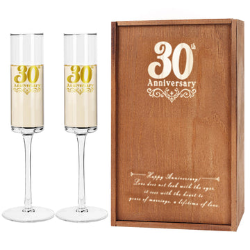 30th Wedding Anniversary for Couple, 30th Anniversary Champange Glasses for Parents, 30th Wedding Anniversary