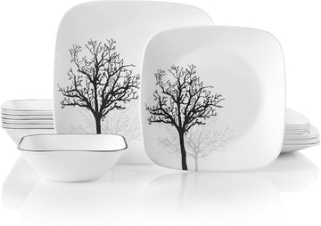 Vitrelle 18-Piece Service for 6 Dinnerware Set Triple Layer Glass and Chip Resistant