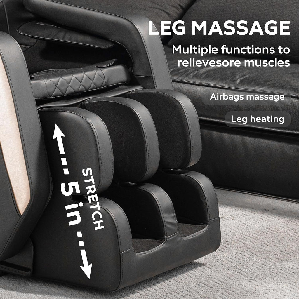 Massage Chair Recliner with Zero Gravity, Full Body Air Pressure, Foot and Calf Compression, Heated Waist and Legs