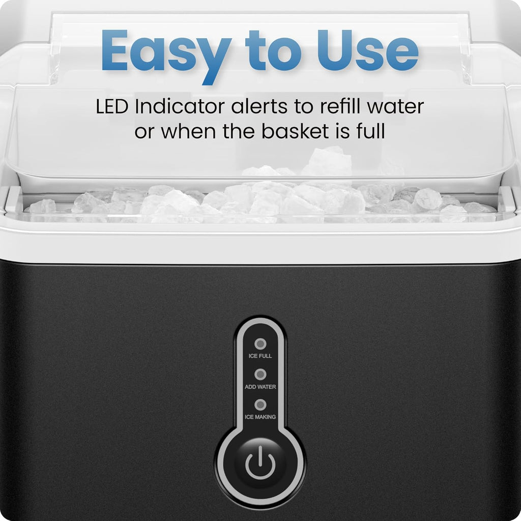 By Nugget Ice Maker Countertop, Pebble Ice Maker Machine, 26 lb in 24 Hours, Ready in 6 Minutes, Removable Ice