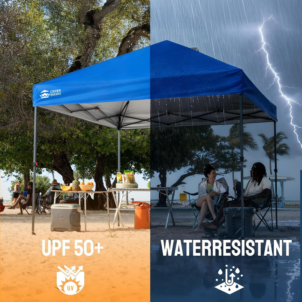 10x10 Pop Up Canopy Tent - Patented Center Lock One Push Instant Outdoor Canopy Beach Tent with STO-N-Go Bag 8 S - 6PP5