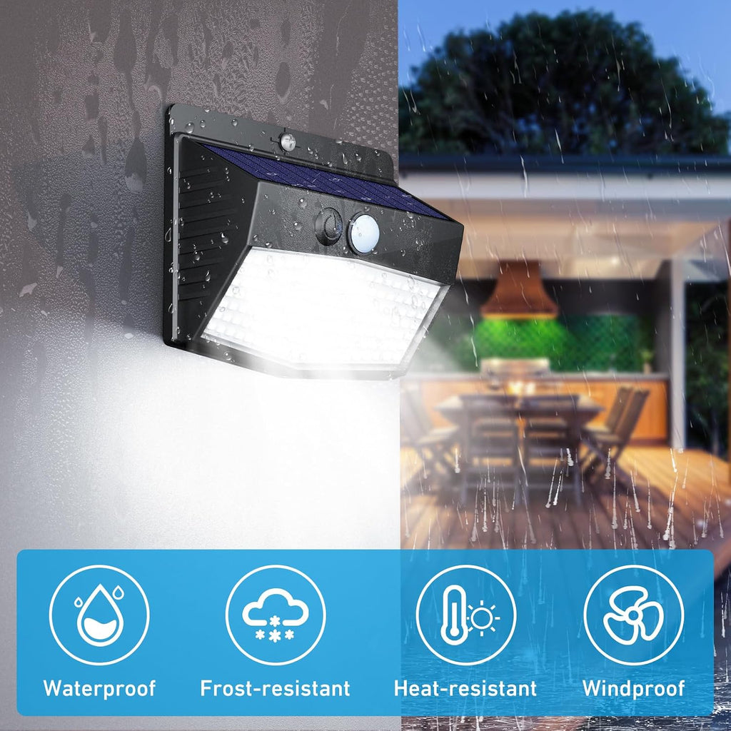 6 Packs] Solar Lights Outdoor Motion Sensor Solar Security Lights Waterproof with 3 Lighting Modes Solar Powered Wall