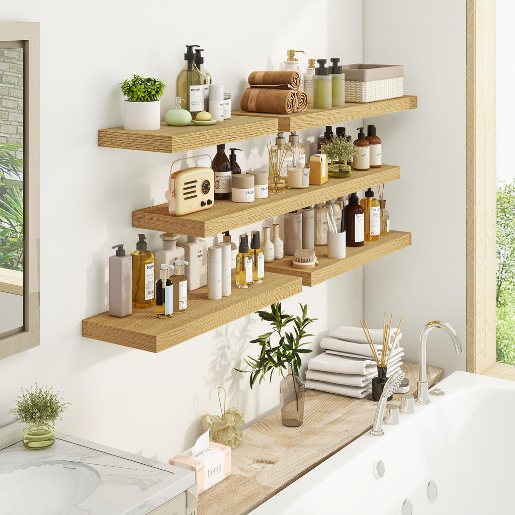 Floating Shelves 48 Inch Long, 9.3Inch Deep Floating Shelves for Wall, Extra Deeper & Thicker Wall Mounted Storage