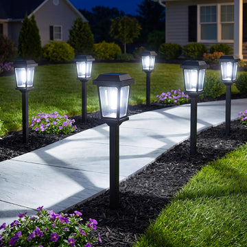 12 Pack Solar Lights Outdoor Pathway, Modern Solar Garden Lights, Waterproof Auto On/Off LED Outdoor Solar Lights for