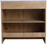 SSLine 36-Inch Bathroom Vanity with Sink Mid-Century Bathroom Vanities with Top Basin Floor Wood Bathroom Sink Cabinet