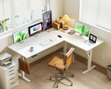 63 Inch Electric L-Shaped Standing Desk, Reversible Corner Desk with Height Adjustment, Large Ergonomic Workstation