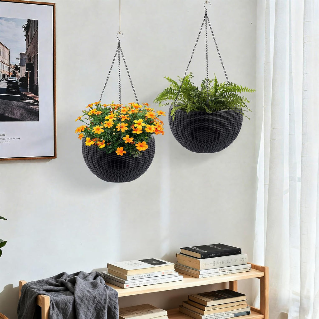 Planters for Outdoor Plants, Flower Plant Pots, Garden Bed, Herb Planter, 2 Pack Tall Square Planter Box for Indoor