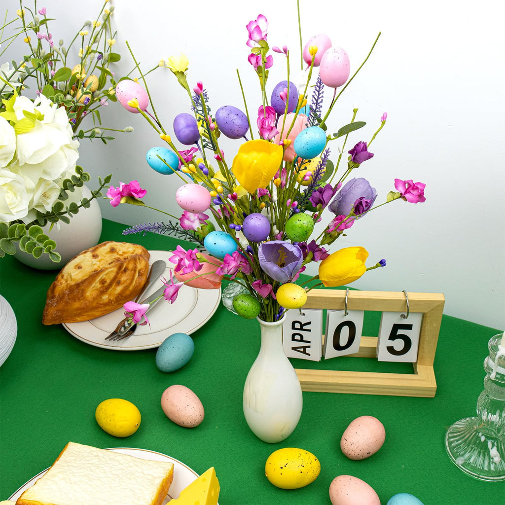 10 PCs Modern Easter Table Centerpiece Decorations 17 inches Rustic Easter Flowers Artificial for Decoration Colorful