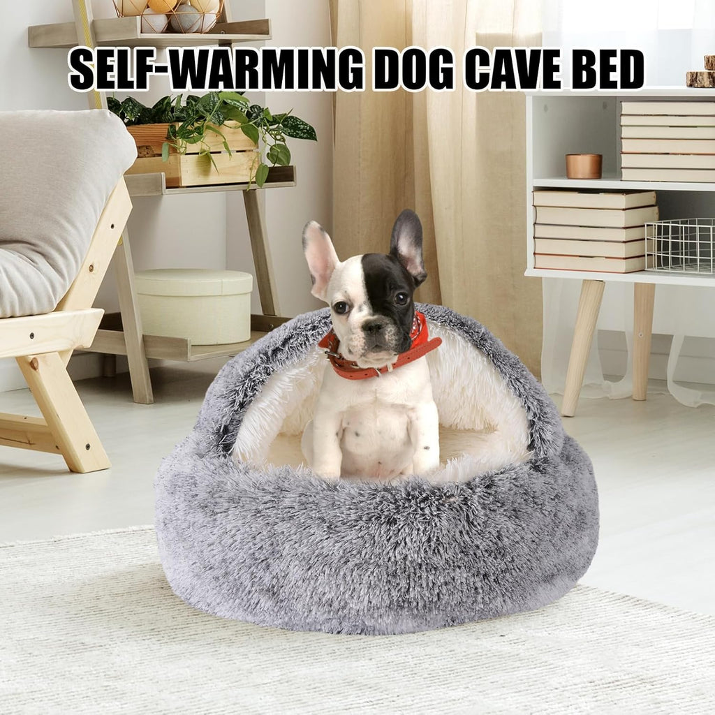 Cat Beds for Indoor Cats,Cat Cave for Puppy and Kitty,Calming Small Dog Bed for Small Dogs with Cover Cave,Cozy