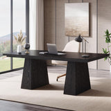 63-Inch Executive Desk, Large Office Computer Desk with Double Pedestal