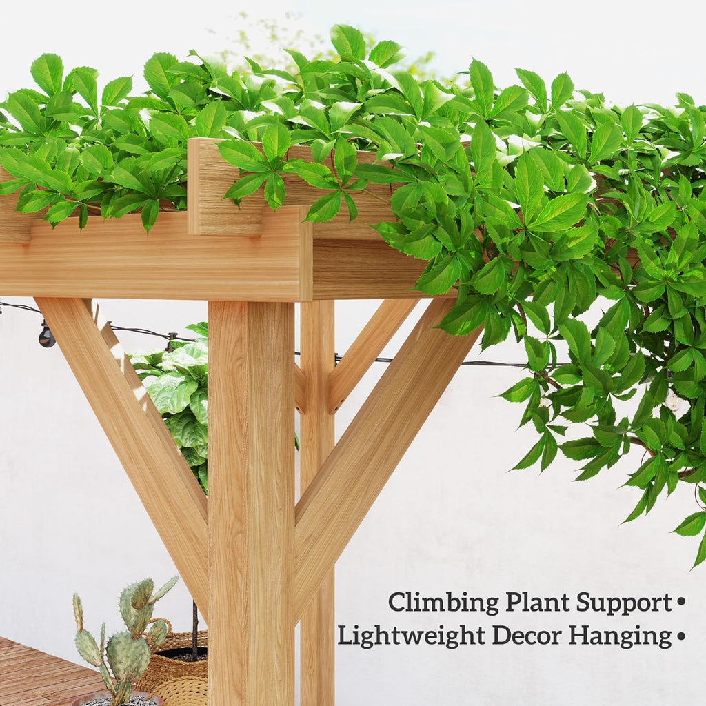 6.6' x 6.6' Outdoor Pergola with Stable Structure and Concrete Anchors