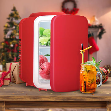 Portable Mini Fridge, 4L/6 Can Cooler and Warmer Compact Refrigerator for Skincare, Cosmetics, Beverage, Food, for