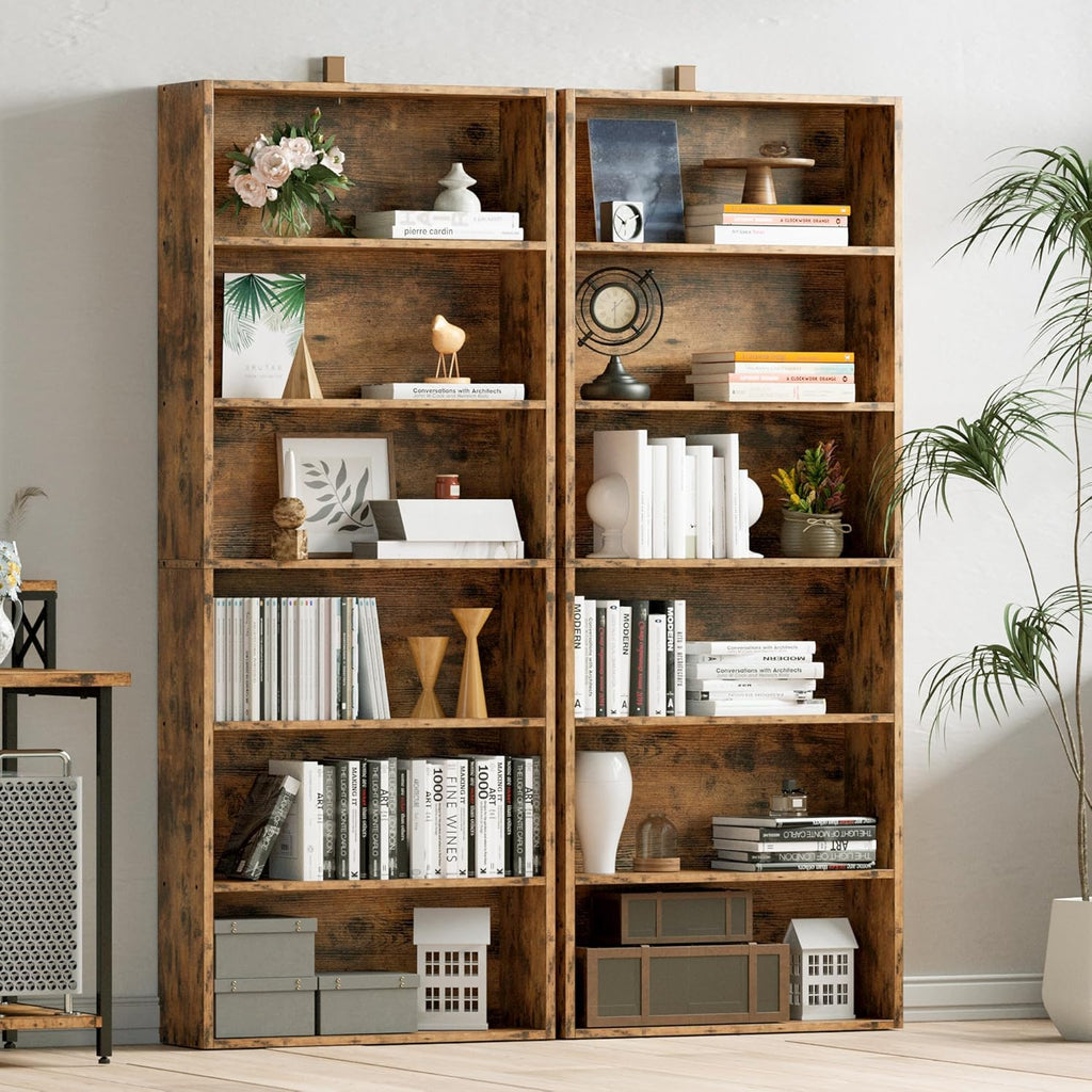 Bookshelves and Bookcases Set of 2 Floor Standing 6 Tiers Display Storage Shelves 70 in Tall Bookcase Home Decor